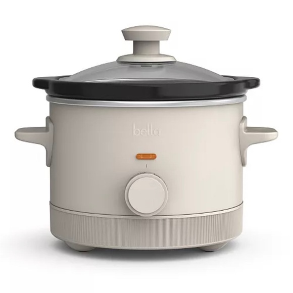 BELLA 1.5 Qt Slow Cooker Petite Crock Pot White Oatmeal Dips New In Box - Picture 1 of 8